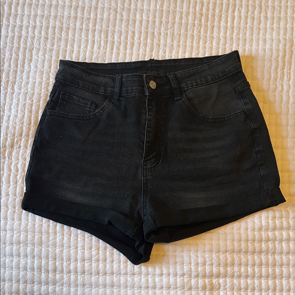 Women's Black Denim Shorts